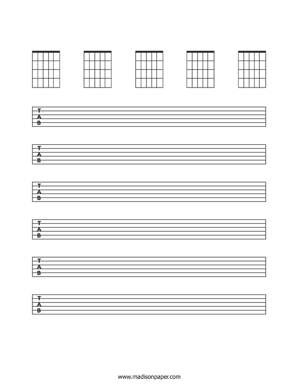 Blank Guitar Sheet Music Madison s Paper Templates