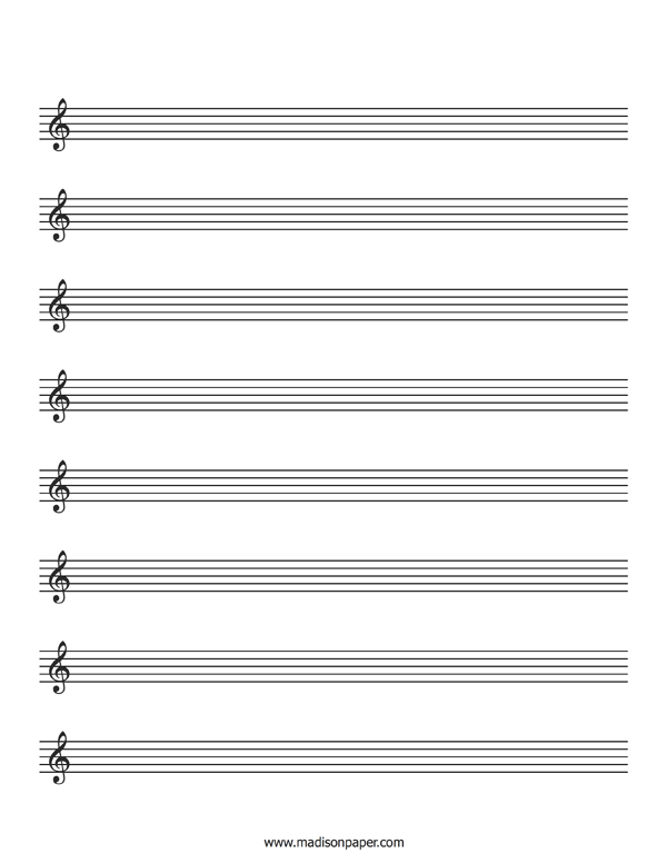 Printable Staff Paper – Madison's Paper Templates